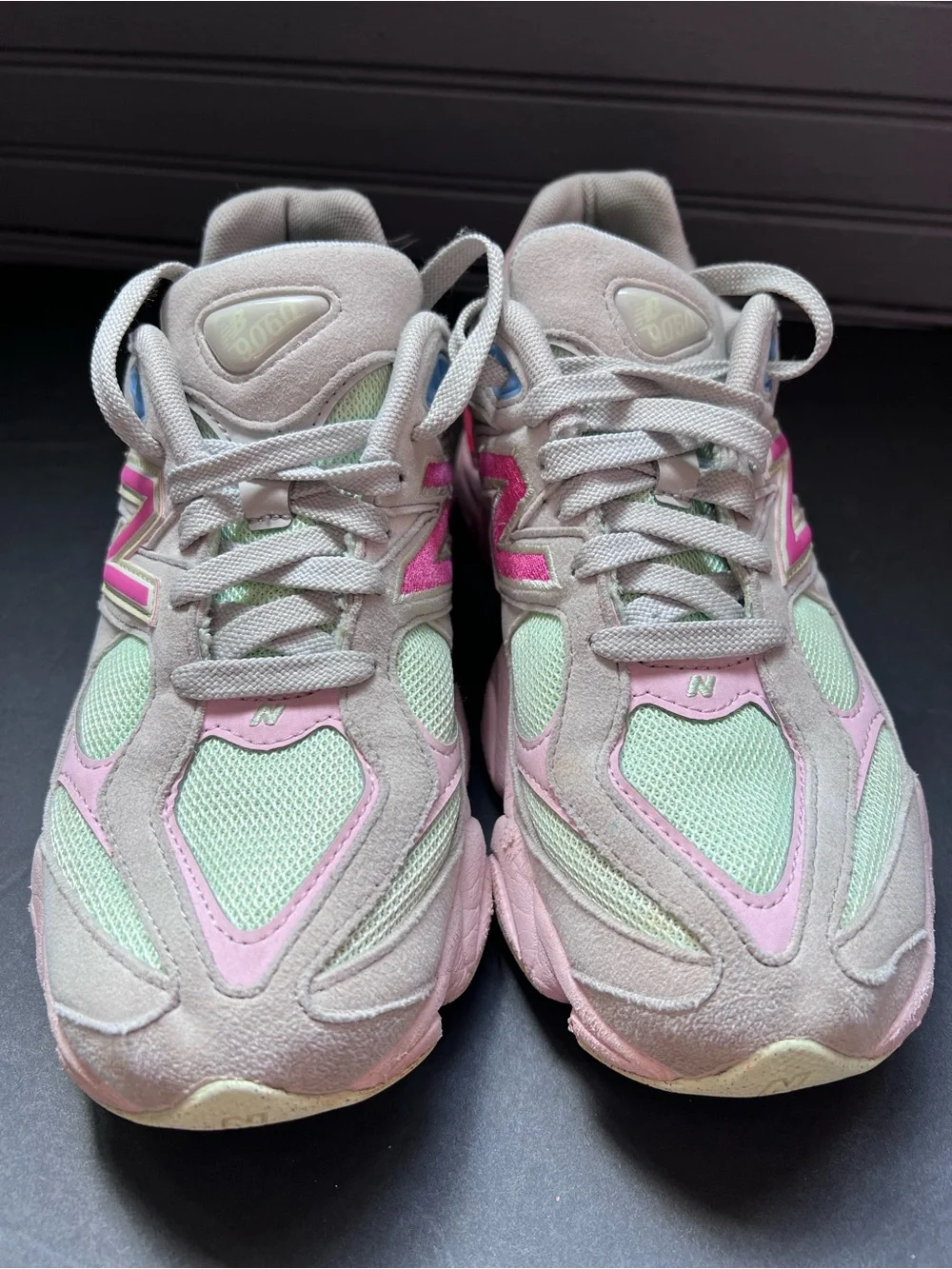 New Balance 9060 Women's Running Shoes Size 5.5 Pink, Green And Brown